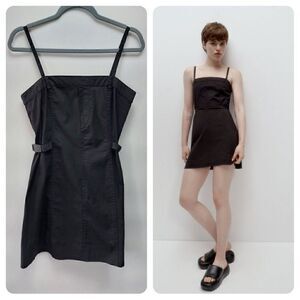 NWT ZARA cropped cargo dress black sz medium